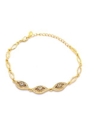 دستبند جواهر طلائی زنانه روکش طلا کد 371347488