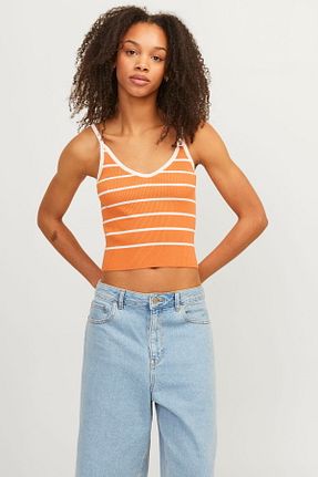 بلوز نارنجی زنانه کراپ Jack & Jones - کد 826267268