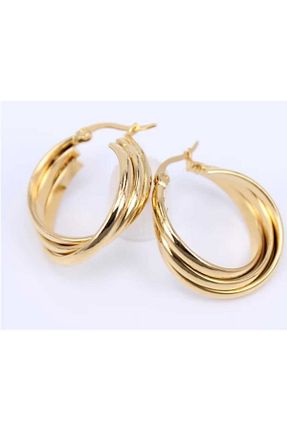 گوشواره استیل (فولاد) طلائی زنانه استیل (فولاد) Zclass - کد 826297508