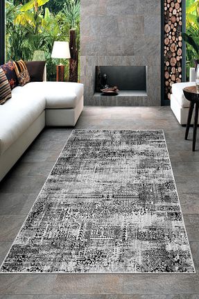 کناره طوسی پلی استر Halise Home - کد 826437165
