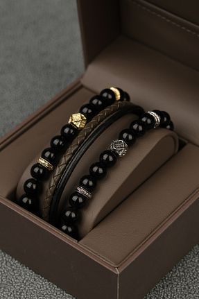 دستبند جواهر رنگی مردانه روکش طلا Jack Ferrero - کد 826134578