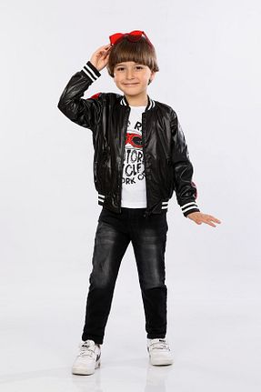 ست بالاتنه و پائین تنه مشکی بچه گانه بافتنی Hola Kids - کد 820283039