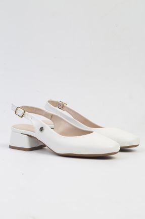 کفش پاشنه بلند کلاسیک سفید زنانه پاشنه کوتاه ( 4 - 1 cm ) پاشنه ضخیم کد 826198803
