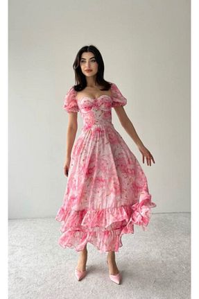لباس مجلسی و فارغ التحصیلی صورتی زنانه شیفون conconmoda - کد 686375251