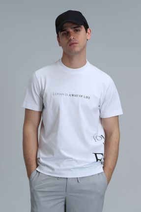 تی شرت سفید مردانه ریلکس تکی کد 826340267