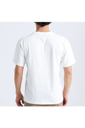 تی شرت سفید مردانه رگولار یقه گرد جوان کد 826411456