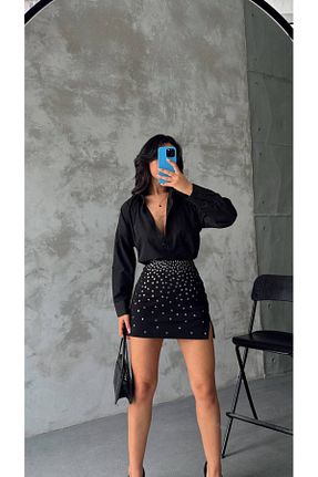دامن مشکی زنانه پارچه serapboutique - کد 826392870