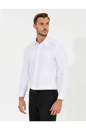 پیراهن سفید مردانه رگولار Pierre Cardin - کد 379210468