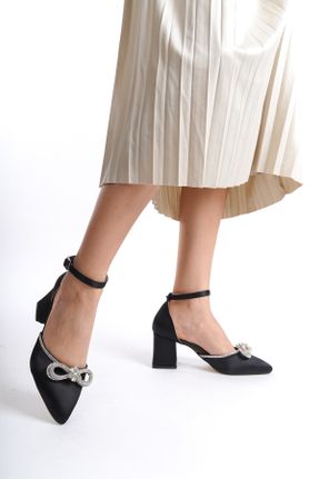 کفش پاشنه بلند کلاسیک مشکی زنانه پاشنه متوسط ( 5 - 9 cm ) پاشنه ضخیم کد 820415518