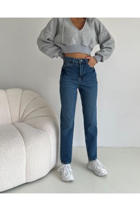 شلوار جین آبی زنانه پاچه ساده فاق بلند ساده جوان کد 826518670