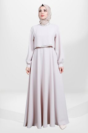 لباس حجاب طوسی زنانه رگولار Beyza - کد 822515705