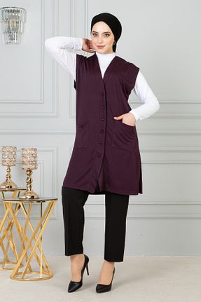 جلیقه بنفش زنانه Relaxed nacar çarşı - کد 826545203
