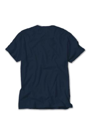 تی شرت سرمه ای زنانه رگولار یقه گرد تکی طراحی کد 826563127