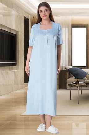 لباس شب سایز بزرگ آبی زنانه ساده Mecit Pijama - کد 826390249