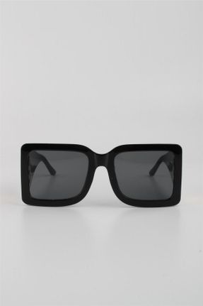 عینک آفتابی مشکی زنانه 55 UV400 ترکیبی مات هندسی کد 826579755