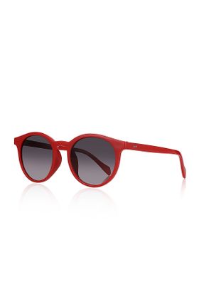 عینک آفتابی قرمز زنانه 50 UV400 مات بیضی کد 826528142