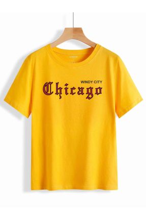 تی شرت زرد زنانه اورسایز کد 826571393
