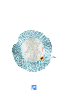 کلاه فیروزه ای بچه گانه حصیر Kardelen Butik Denizli - کد 666769126