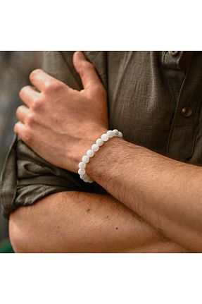 دستبند جواهر سفید زنانه سنگ طبیعی Padore Accessory - کد 826600354