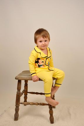 ست لباس راحتی زرد بچه گانه پنبه (نخی) کد 756091509