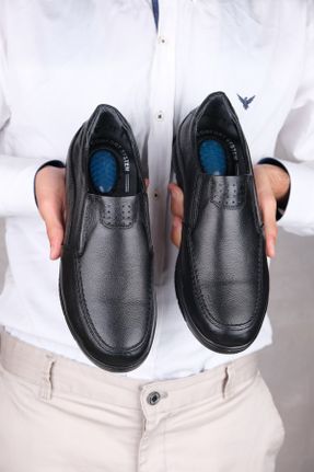 کفش کژوال مشکی مردانه چرم طبیعی پاشنه کوتاه ( 4 - 1 cm ) پاشنه ساده کد 826968730