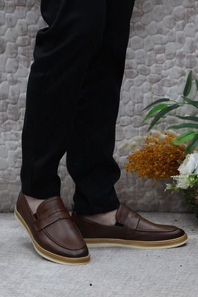 کفش کژوال قهوه ای مردانه چرم خالص Mehmet Mete - کد 826945683