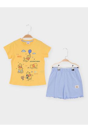 ست بالاتنه و پائین تنه زرد بچه گانه بافتنی Winnie The Pooh - کد 826956757