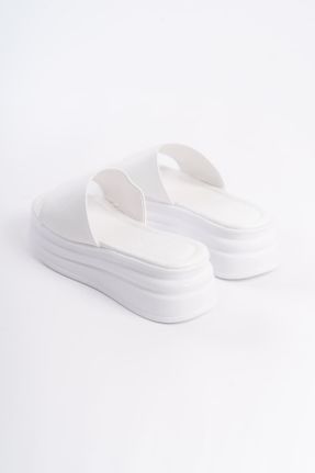 دمپائی سفید زنانه چرم مصنوعی پاشنه ساده پاشنه متوسط ( 5 - 9 cm ) کد 826967980