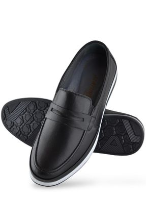 کفش کژوال مشکی مردانه چرم طبیعی پاشنه کوتاه ( 4 - 1 cm ) پاشنه ساده کد 827000944
