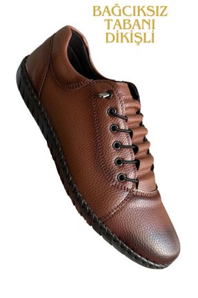 کفش کلاسیک قهوه ای زنانه چرم طبیعی پاشنه کوتاه ( 4 - 1 cm ) پاشنه ساده کد 827017101
