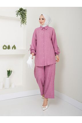 ست بالاتنه و پائین تنه حجاب صورتی زنانه رگولار VOLT CLOTHİNG - کد 827067364