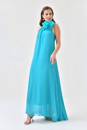 لباس مجلسی و فارغ التحصیلی آبی زنانه شیفون Neşeli Butik - کد 827257155