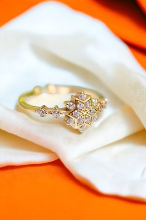 انگشتر جواهر طلائی زنانه روکش طلا کد 827114117