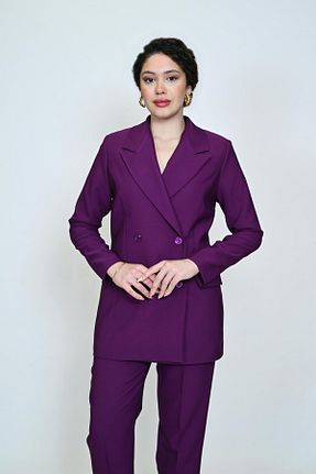 ست بالاتنه و پائین تنه بنفش زنانه بافتنی DEFİLE LUX - کد 827240413