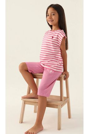 ست بالاتنه و پائین تنه صورتی بچه گانه بافتنی U.S. Polo Assn. - کد 827236365