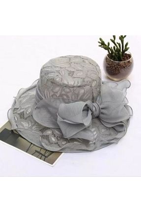 کلاه طوسی زنانه پنبه ای Şapkacımadam - کد 50295698
