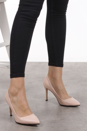 کفش پاشنه بلند کلاسیک بژ زنانه چرم مصنوعی پاشنه نازک پاشنه متوسط ( 5 - 9 cm ) کد 32170340