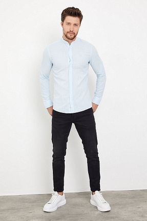پیراهن آبی مردانه اسلیم فیت RAVANELLI - کد 117156492