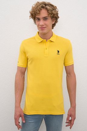 پولوشرت زرد مردانه پنبه ای U.S. Polo Assn. - کد 47312461