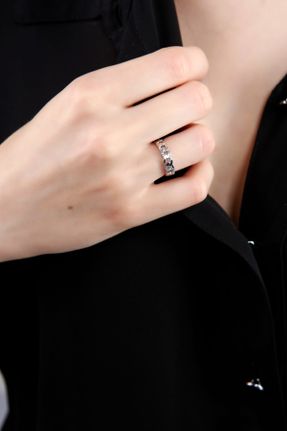 انگشتر جواهر زنانه روکش نقره کد 117639754