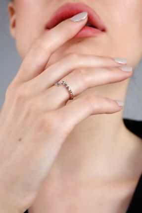 انگشتر جواهر زنانه روکش نقره کد 117639807