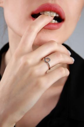 انگشتر جواهر زنانه روکش نقره کد 117650715