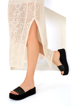 دمپائی مشکی زنانه چرم مصنوعی پاشنه متوسط ( 5 - 9 cm ) پاشنه ساده کد 825945320
