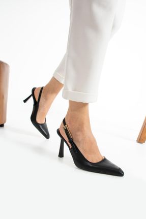 کفش پاشنه بلند کلاسیک مشکی زنانه چرم مصنوعی پاشنه نازک پاشنه متوسط ( 5 - 9 cm ) کد 827227550
