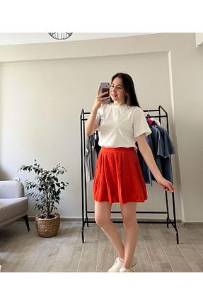 دامن نارنجی زنانه پنبه ای PINAR BUTİK - کد 827080757