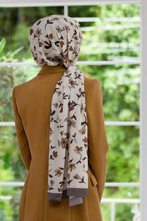 شال طوسی زنانه Medine İpeği Vissona - کد 827218961