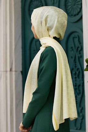 شال بژ زنانه ابریشم Vissona - کد 827430107