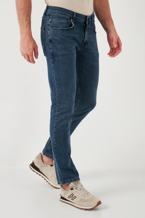 شلوار جین آبی مردانه پاچه لوله ای پنبه - پلی استر - الاستن استاندارد کد 827545216