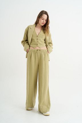 شلوار پارچه ای خاکی زنانه بلند Newmission - کد 827306466