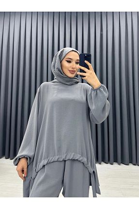 ست بالاتنه و پائین تنه طوسی زنانه بافتنی bezenstore - کد 827197041